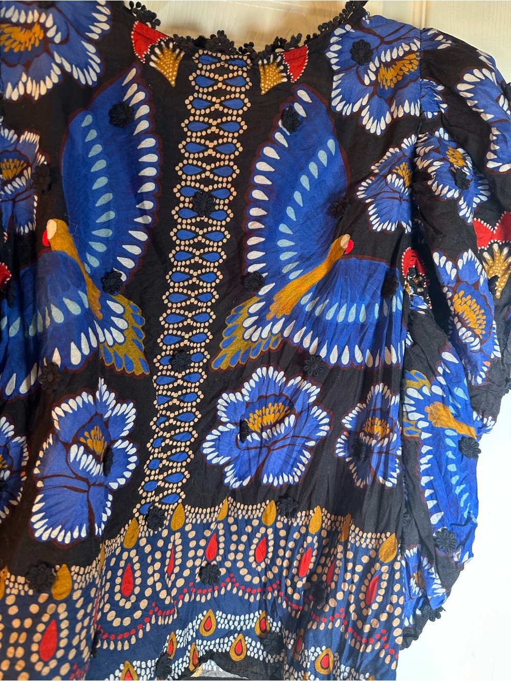 Farm Rio Ainika Sparkle Black Short Sleeve Shirt - Picture 3 of 8